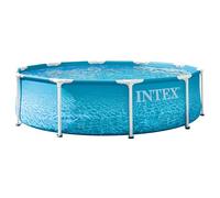 Intex Piscine 28208ND 3,05 m x 76 cm, Structure métallique, Style Bord de mer Pompe de Filtration Incluse