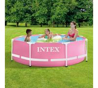 INTEX Piscine hors-sol avec cadre en métal Rose 244 x 76 cm PVC