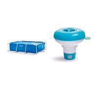 Intex Piscine Metal Frame Junior rectangulaire Tubulaire (l) 2,20 x (l) 1,50 x (h) 0,60m & diffuseur Flottant 12,7cm