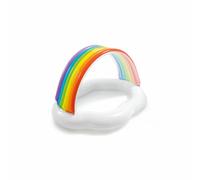 Intex Piscinette pataugeoire gonflable Arc-en-ciel - L. 142 x H. 13 cm - Blanc