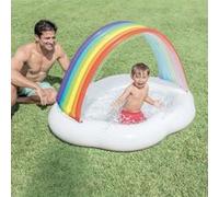 Intex Piscinette pataugeoire gonflable 57141NP Nuage Rainbow L. 142 x H. 13 cm Blanc/Arc-en-ciel