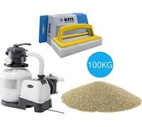 Intex - Pompe à sable 10500 L/u & sable de filtration 100 kg & brosse à récurer WAYS