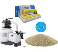 Intex - Pompe à sable 10500 L/u & sable de filtration 50 kg & brosse à récurer WAYS