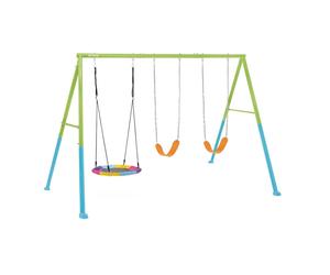 INTEX Portique balançoire 3 agrès pour enfants, acier galvanisé