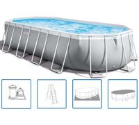 Intex Prism Oval Frame Piscine Gris Grijs