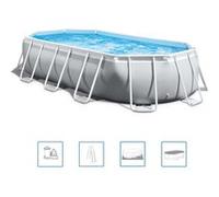 Intex piscine couverte avec accessoires Prism Oval Frame 503 x 274 x 122 cm gris