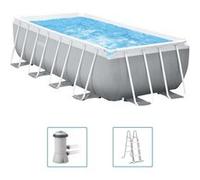 Piscine Intex Prism Frame Rectangular Gris 400 x 200 x 122 cm Avec Pompe de Filtration