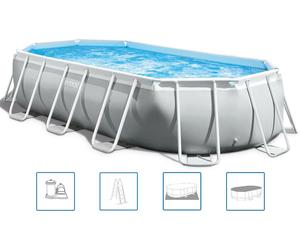 INTEX PRISM FRAME Piscine ovale 503 x 274 x 122 cm avec systeme de filtration 12 V 26796GN