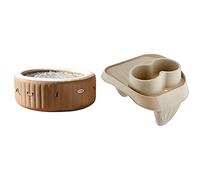 Intex Pure Spa Sahara 6 Places - Spa Gonflable Rond Beige/Tan - 140 Diffuseurs à Bulles - FiberTech - 1098 Litres