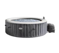 INTEX PureSpa Greywood Deluxe Jacuzzi gonflable d'intérieur et d'extérieur pour 6 personnes 1098 l (216 x 71 cm) - 170 buses de massage - Système de chauffage 2200 W - Contrôle par application