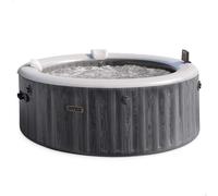 INTEX PureSpa Greywood Deluxe Jacuzzi gonflable d'intérieur et d'extérieur pour 6 personnes 1098 l (216 x 71 cm) - 170 buses de massage - Système de chauffage 2200 W - Contrôle par application