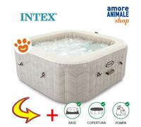 Intex Spa Chevron Deluxe 4 Places (173x173x71cm) Piscine Hydromassage Art. 28446