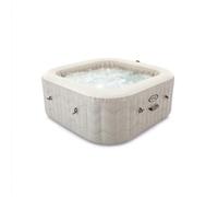 Intex SPA gonflable carré Chevron Deluxe 4 personnes, 175 x 175 x 71 cm, chauffage 2 200 W, bulles d'air chaud, chlorateur salin, épurateur avec filtre S2 (1 741 l/h), accessoires inclus (55092)