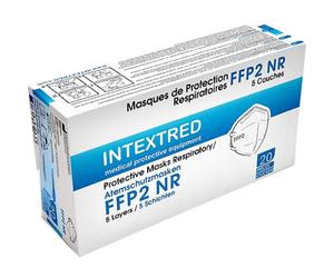 Intextred Masques De Protection FFP2 Auriculaire Blanc Boîte 20 Pièces