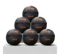 InTheMarket Ballon de musculation mural en vinyle durable résistant aux éraflures, double couture, parfait pour les entraînements de force et de conditionnement, 36 cm de diamètre (1 kg, 4 kg, 6 kg, 8