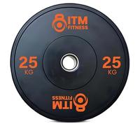 InTheMarket Disques de poids en caoutchouc avec bandes colorées - Norme IWF, plaques de gymnastique en caoutchouc, testées en chute, faible rebond, 50,5 mm, équipement d'haltérophilie durable, idéal