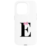 Intial E Coquette Letter Monogram Name with Pink Bow Coque pour iPhone 15 Pro