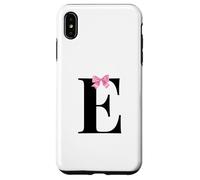 Intial E Coquette Letter Monogram Name with Pink Bow Coque pour iPhone XS Max