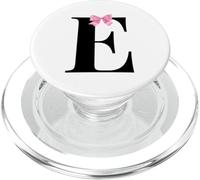 Intial E Coquette Letter Monogram Name with Pink Bow PopSockets PopGrip pour MagSafe