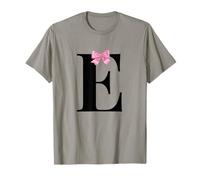 Intial E Coquette Letter Monogram Name with Pink Bow T-Shirt