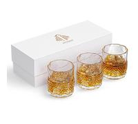 INTIGNIS® Coffret 3 Verres à Whisky 350 ml - Verres Design Taillés & Polis à la Main, Base Lourde, Emballage Cadeau Premium