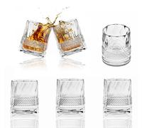 INTIGNIS® Coffret 6 Verres à Whisky 350 ml - Verres Taillés à Main, Base Lourde, Parfaits pour Whisky, Cocktails, Gin & Mocktails