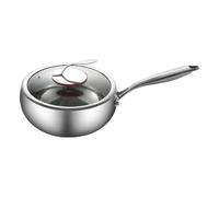 Intignis - Poêle à frire antiadhésive sans danger pour l'induction, casserole profonde, polyvalente, batterie de cuisine à paellapan avec couvercle, poignée reste froide, multicouche épaisse |