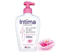 INTIMA - Gel douche intime Extra Doux à l'extrait d'Hamamélis, Usage quotidien, Flacon 200mL - Lot De 3