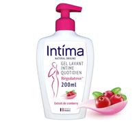 INTIMA Gel Douche Intime Natural Origins Régulateur Active à l'Extrait de Cranberry 200mL - Lot de 3