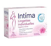 INTIMA - Lingettes Hygiène Intime En Sachet Individuel -16 Sachets Individuels - le Lot De 4