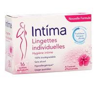 Intima Lingettes individuelles hygiène intime x16