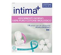 Intima + Lot de 14 serviettes hygiéniques 100% pur coton biologique avec ailes hypoallergéniques