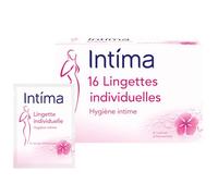 Intima Lingettes Individuelles Hygiène Intime, Fraîcheur Immédiate, Douceur et Protection - La Boîte de 16 Sachets