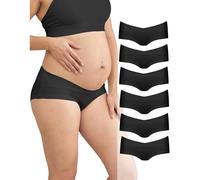 Intimate Portal Culotte de Grossesse de Maternité Shorty Nid sous-vêtements Post-Partum en Coton Slips pour Femme Enceinte Lot de 6 Noir L