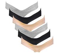 Intimate Portal Culotte Grossesse Bikinis Croisés Maternité Coton Lot de 6 | Elastique Slip Maternité Coupe Croisée en V, Sans Pression, Bikini Basse Taille Coton Doux Future Maman, Post Accouchement