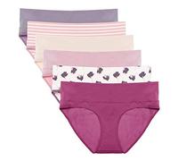 Intimate Portal Culotte Grossesse Slips de Maternité Pliable sous-vêtements Post Accouchement en Coton pour Femme Enceinte Lot de 6 Floreus 2XL