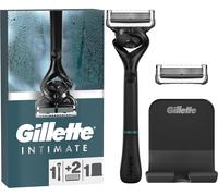 Intimate Rasoir Manuel Homme, Manche Et 2 Cartouches De Recharge A 5 Lames Anti-Friction Pour Protéger La Peau Du Pubis, Conçu Pour Un Rasage Facile Des Zones Intimes