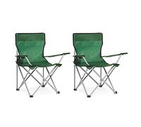 IntimaTe WM Heart Chaise de Camping, Lot 2 Portable Léger Pliable Chaises de Pêche de Jardin Extérieure, pour Plage, Camping, Voyage, Pêche, Barbecue (Vert), 40 cm x 82 cm x 80 cm