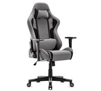 IntimaTe WM Heart Chaise Gaming, Fauteuil Gaming en Tissu Racing Chaise de Bureau Ergonomique,Siège Pivotant Haut Dossier Inclinable (Gris)