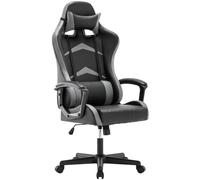 IntimaTe WM Heart Chaise Gaming Ergonomique, Fauteuil de Bureau Pivotant, Dossier Haut, Racing Siege Gamer avec Appui-tête et Soutien Lombaire Ajustables, 52 x 58 x 130cm (Gris)