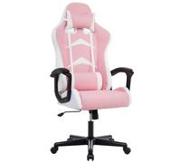 IntimaTe WM Heart Chaise Gaming Ergonomique, Fauteuil de Bureau Pivotant, Dossier Haut, Siege Gamer Assise Rembourrée, avec Appui-tête et Soutien Lombaire Ajustables, 58 x 54 x 130cm (Rose)
