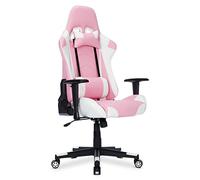 IntimaTe WM Heart Chaise Gaming Ergonomique, Racing Fauteuil de Gamer Pivotant, Siège de Bureau Inclinable135°, avec Appui Tête et Soutien Lombaire, Accoudoirs Réglable Dossier Haut, Rose