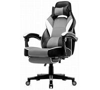 Intimate WM Heart Chaise Gaming, Fauteuil Gamer Ergonomique, Siège Gamer avec Dossier Haut, Fauteuil de Bureau avec Assis Rembourré, Repos-Pieds Pliable, Accoudoirs Réglables (Gris)