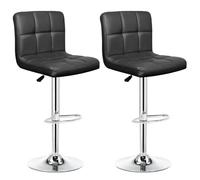 IntimaTe WM Heart Tabourets de Bar pour Petit Déjeuner Stools Moderne de Cuisine en Simili Cuir Chaises Rotatives avec Hauteur Réglable Lot de 2 (Noir) 5001A03 43 x 36 x 96.5 cm