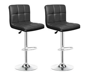 IntimaTe WM Heart Tabourets de Bar pour Petit Déjeuner Stools Moderne de Cuisine en Simili Cuir Chaises Rotatives avec Hauteur Réglable Lot de 2 (Noir) 5001A03 43 x 36 x 96.5 cm