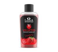 INTIMATELINE | Voluptas Fraise - Gel de Massage Comestible, Gel Stimulant à Effet Chaud pour tout le Corps, Action Hydratante et Adoucissante, Goût Fraise, 100 ml
