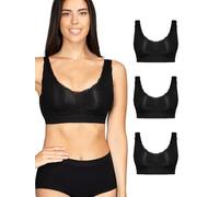Intimidea - 1-3pcs Bra Silhouette Bra Dentelle Modélisante Sans Armature avec Large Épaule et Détails en Dentelle Art. 110598, 3 pièces noir, M/L