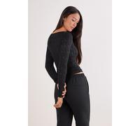 Intimissimi Pull col bateau à torsade en modal avec cachemire ultraléger Femme Noir Taille L