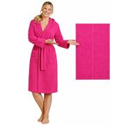 Intimitaly NARCISO Peignoir en microfibre avec capuche + serviette de toilette unisexe à séchage rapide, poches et ceinture, cadeau pour piscine et sport, fuchsia, M
