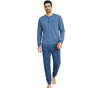 Intimitaly Vanuè Pyjama Homme Coton Long 100% Maillot Manches Longues et Pantalon Léger Respirant Printemps Été, Vs1221, XXL